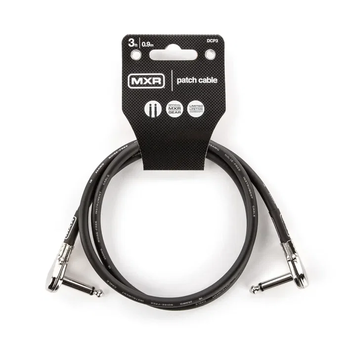 MXR Câble Patch Jack Angulaire 0,90 m - Faible Bruit pour Pédales d'Effet