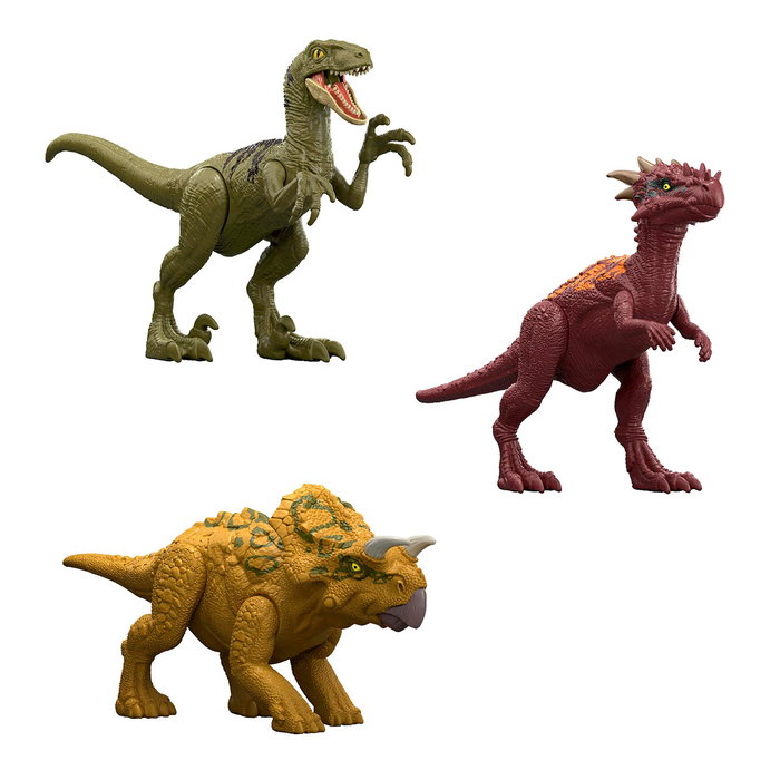 Mattel Jurassic World Jouet Dinosaurio Reveal Assortiment, Figurine à Révélation Bicolore, Anglais Français Allemand Italien Portugais Espagnol