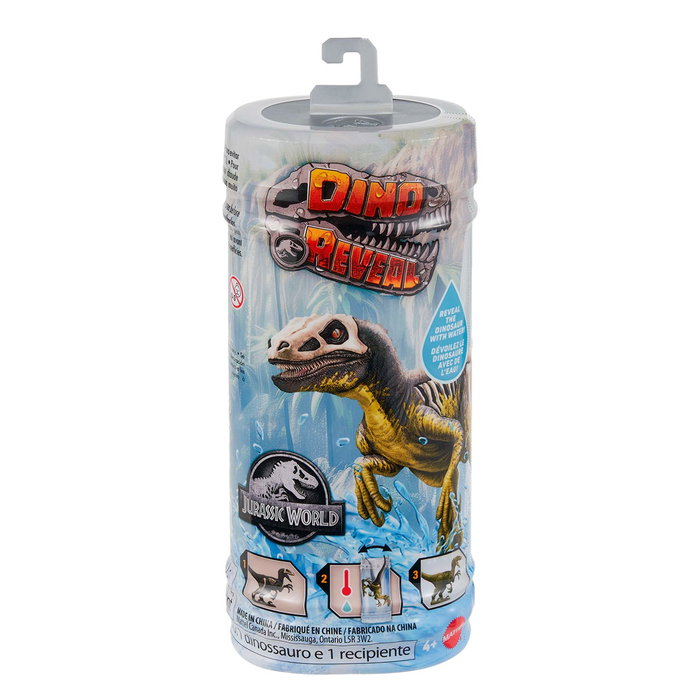 Mattel Jurassic World Jouet Dinosaurio Reveal Assortiment, Figurine à Révélation Bicolore, Anglais Français Allemand Italien Portugais Espagnol