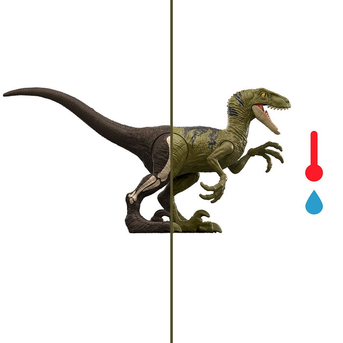 Mattel Jurassic World Jouet Dinosaurio Reveal Assortiment, Figurine à Révélation Bicolore, Anglais Français Allemand Italien Portugais Espagnol