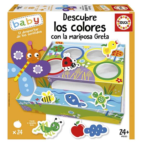 Educa Juego descubre los colores con la mariposa greta - Jeu éducatif pour enfants de 18 mois à 4 ans - Version espagnol et anglais Educa Juego descubre los colores con la mariposa greta - Jeu éducatif pour enfants de 18 mois à 4 ans - Version espagnol et anglais