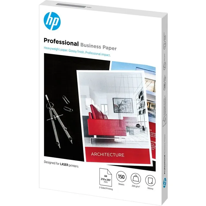 HP Papier A4 200g/m² Blanc - Pack de 150 feuilles - Certifié FSC - Idéal impressions présentations, flyers et documents professionnels HP Papier A4 200g/m² Blanc - Pack de 150 feuilles - Certifié FSC - Idéal impressions présentations, flyers et documents professionnels