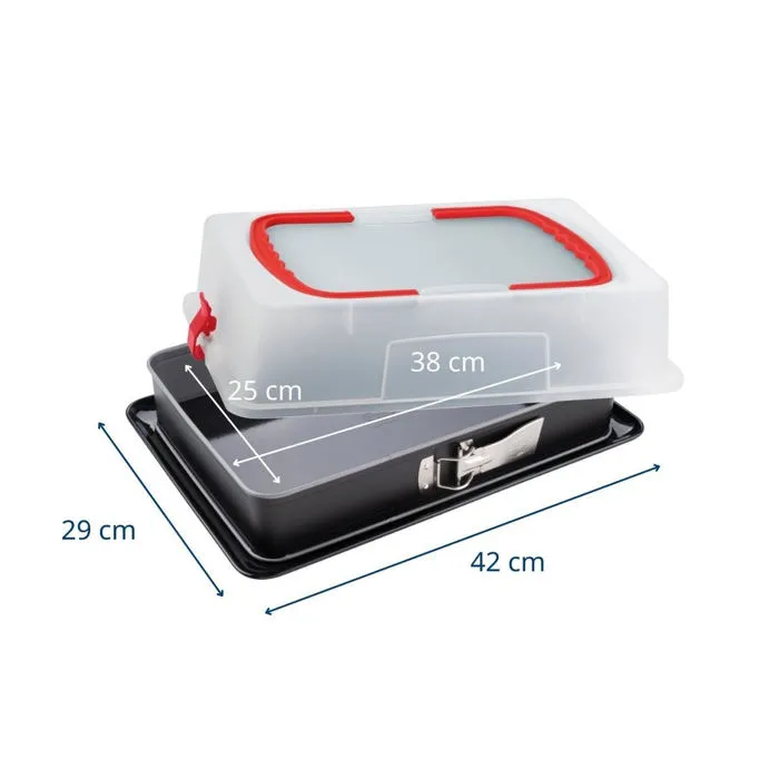 Dr. Oetker Lot de 2 moules à gâteau rectangulaires avec couvercle, Back-Idee Kreativ, 42 x 29 cm, acier antiadhésif, pour four jusqu'à 230°C