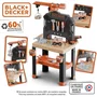 Smoby Établi de bricolage Black+Decker Bricolo Builder avec 87 accessoires, scie, visseuse mécanique et grue, fabrication française en matière recyclée, à partir de 3 ans