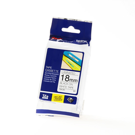 Ruban Laminé pour Etiqueteuses Brother TZE241 Noir/Blanc 18mm