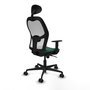 Piqueras y Crespo Chaise de Bureau Jorquera Vert Bouteille et Blanc