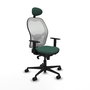 Piqueras y Crespo Chaise de Bureau Jorquera Vert Bouteille et Blanc