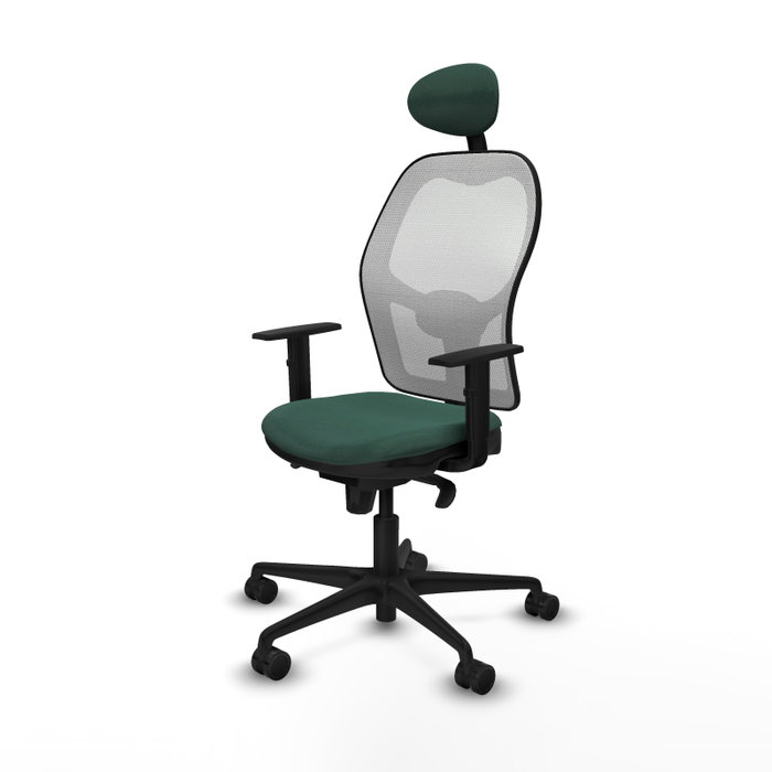 Piqueras y Crespo Chaise de Bureau Jorquera Vert Bouteille et Blanc