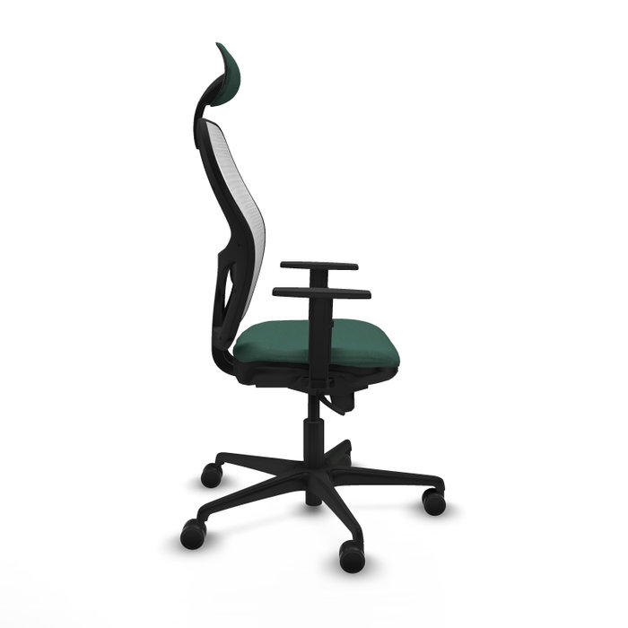 Piqueras y Crespo Chaise de Bureau Jorquera Vert Bouteille et Blanc