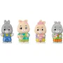 Sophie La Girafe - Lot de 4 figurines Klorofil Famille Lapin, personnages pour aventures et collection
