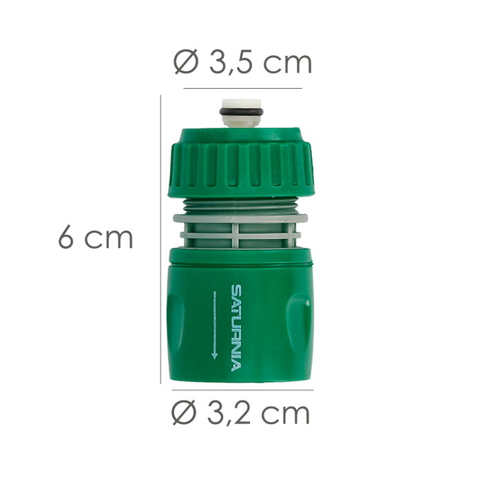 SATURNIA Raccord tuyau plastique 1/2 avec Stop blister SATURNIA Raccord tuyau plastique 1/2 avec Stop blister