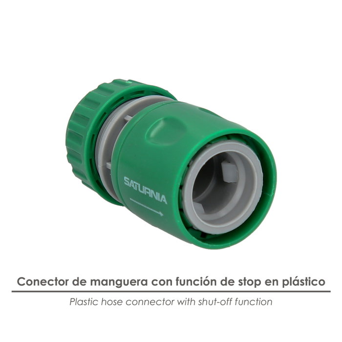 SATURNIA Raccord tuyau plastique 1/2 avec Stop blister SATURNIA Raccord tuyau plastique 1/2 avec Stop blister