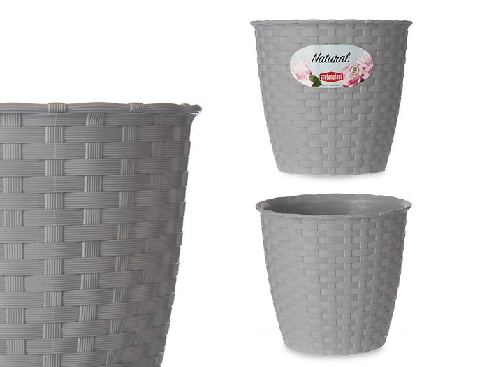 Stefanplast Pot Naturel Intérieur Extérieur 14 cm Diamètre Gris 14x13x14cm Plastique (Set de 12) Stefanplast Pot Naturel Intérieur Extérieur 14 cm Diamètre Gris 14x13x14cm Plastique (Set de 12)
