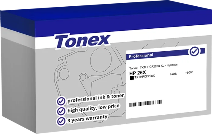 Tonex Cartouche Toner compatible HP 26X CF226X Noir ~9.000 pages Tonex Cartouche Toner compatible HP 26X CF226X Noir ~9.000 pages