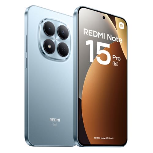 Xiaomi Redmi Note 15 Pro 5G 8 Go RAM 256 Go 6.83" AMOLED 200 MP Bleu Glacier Xiaomi Redmi Note 15 Pro 5G 8 Go RAM 256 Go 6.83" AMOLED 200 MP Bleu Glacier