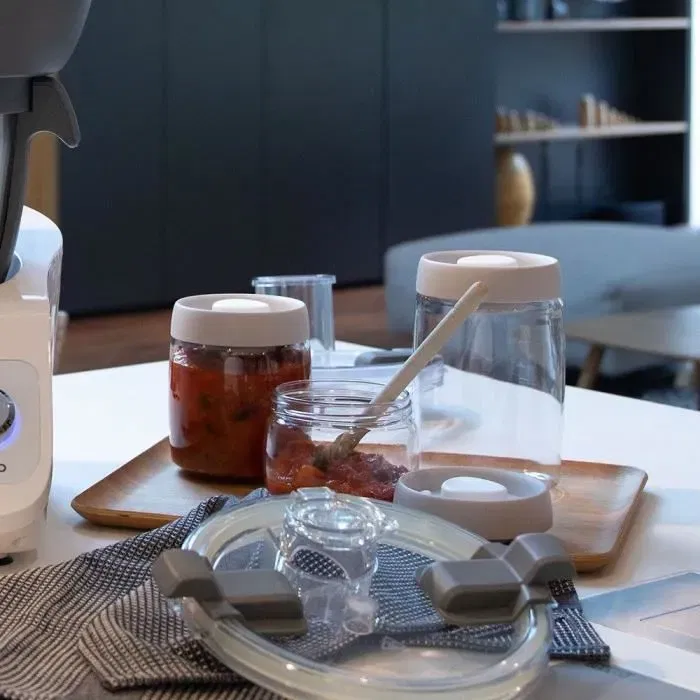 Livoo Set de 3 bocaux sous vide MEN401 - Verre borosilicate - 400 ml, 800 ml, 1,2 L - Compatible congélateur