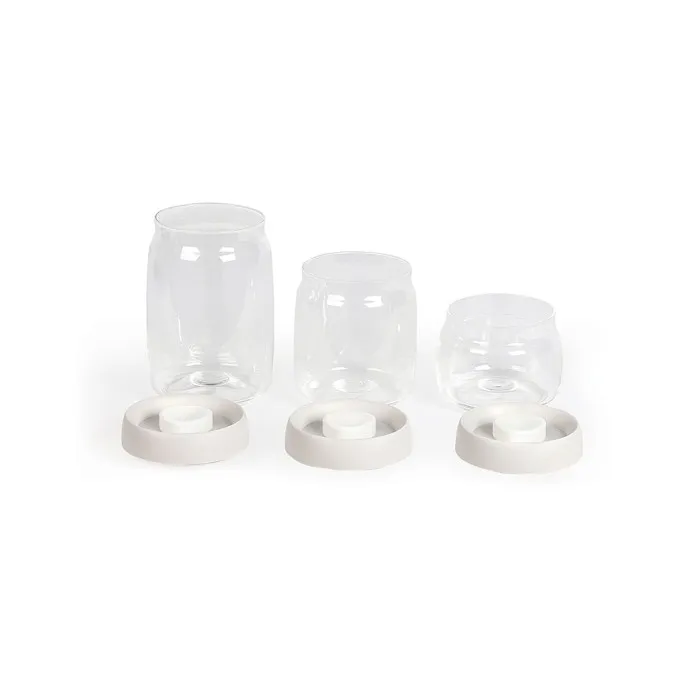 Livoo Set de 3 bocaux sous vide MEN401 - Verre borosilicate - 400 ml, 800 ml, 1,2 L - Compatible congélateur