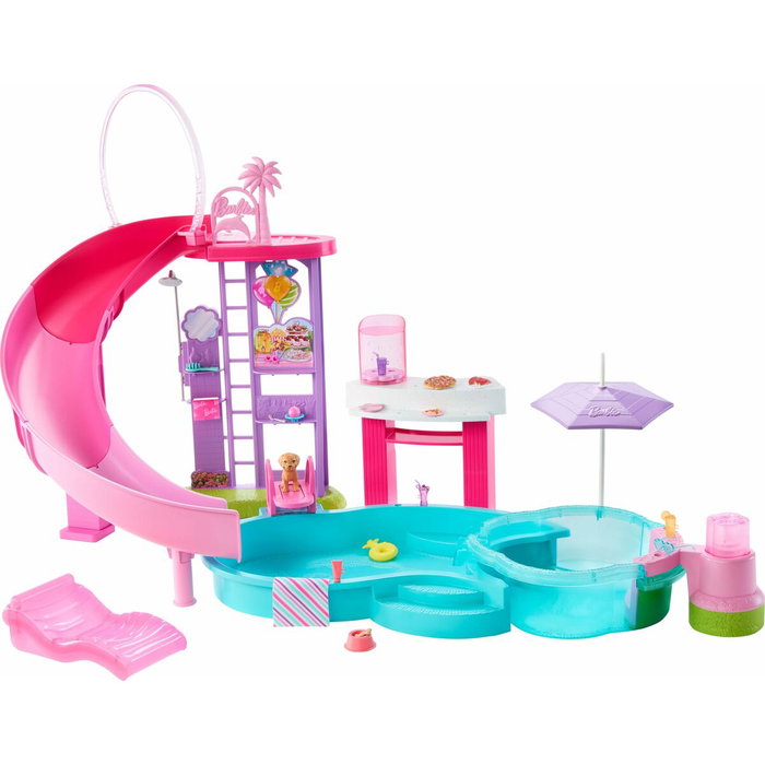 Barbie Coffret Piscine de Rêve avec Toboggan et Jacuzzi