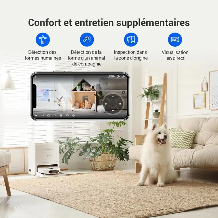 EZVIZ RS2 Robot Aspirateur Laveur avec Station - Nettoyage, Lavage et Séchage Automatique - Navigation Laser 4000 Pa