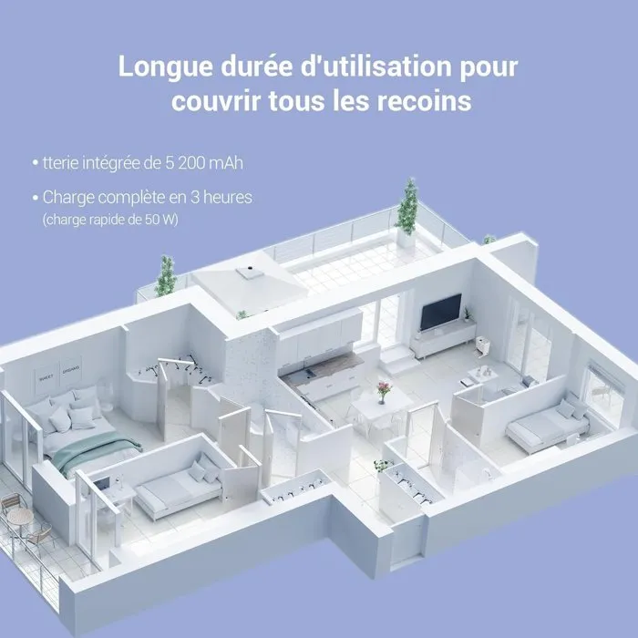 EZVIZ RS2 Robot Aspirateur Laveur avec Station - Nettoyage, Lavage et Séchage Automatique - Navigation Laser 4000 Pa