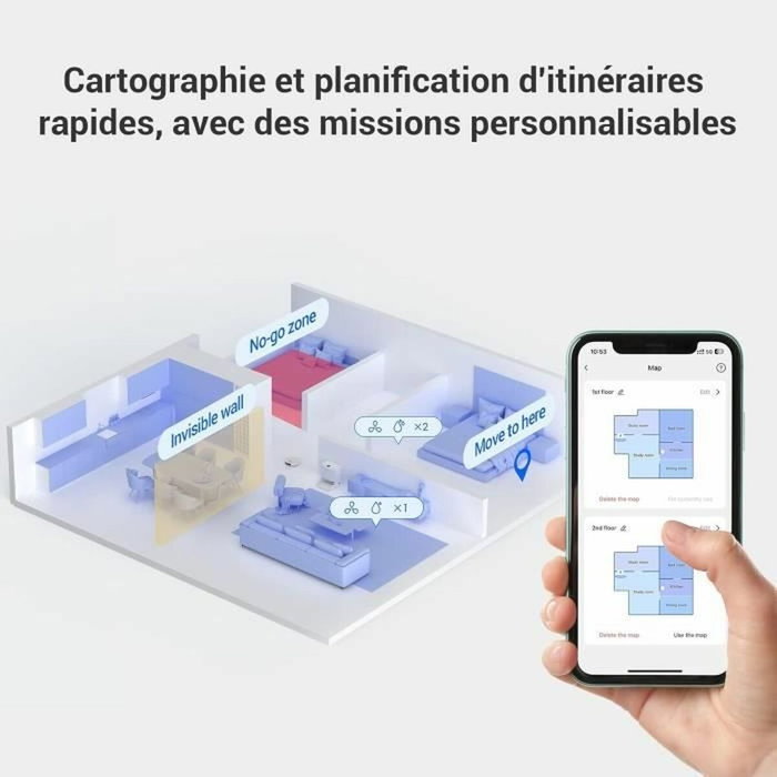 Ezviz RS2 Robot Aspirateur Laveur avec Station Blanche
