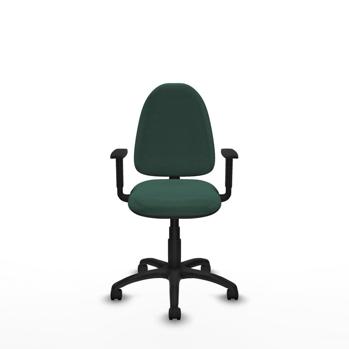 Chaise de bureau Aýna avec mécanisme de contact permanent de base, rembourrée de tissu vert bouteille. Équipée d'une base en polyamide noir, d'accoudoirs 1D et de roulettes en nylon de 50 mm. Chaise de bureau Aýna avec mécanisme de contact permanent de base, rembourrée de tissu vert bouteille. Équipée d'une base en polyamide noir, d'accoudoirs 1D et de roulettes en nylon de 50 mm.