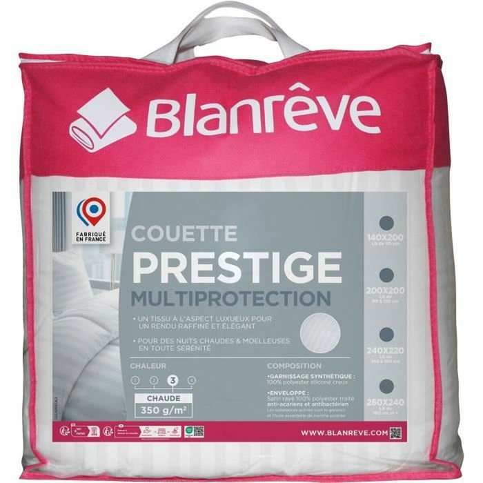 Blanreve Couette Chaude Prestige Multiprotection Satin Rayé Blanc 220 x 240 cm Blanreve Couette Chaude Prestige Multiprotection Satin Rayé Blanc 220 x 240 cm
