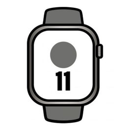 Apple Watch Series 11 GPS + Cellular 46mm Titane Naturel, Bracelet Sport Gris Pierre