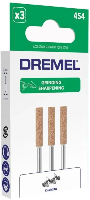 Dremel 454 - Lot de 3 meules pour affutage et aiguisage de chaine de tronçonneuse - Diametre 4.8 mm
