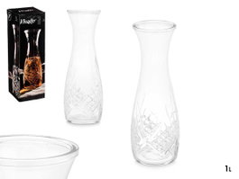 Vivalto Jarre Taillée Motif Losange Sans Anse 1000 ml Transparente 10x28x10 cm (Set de 12)