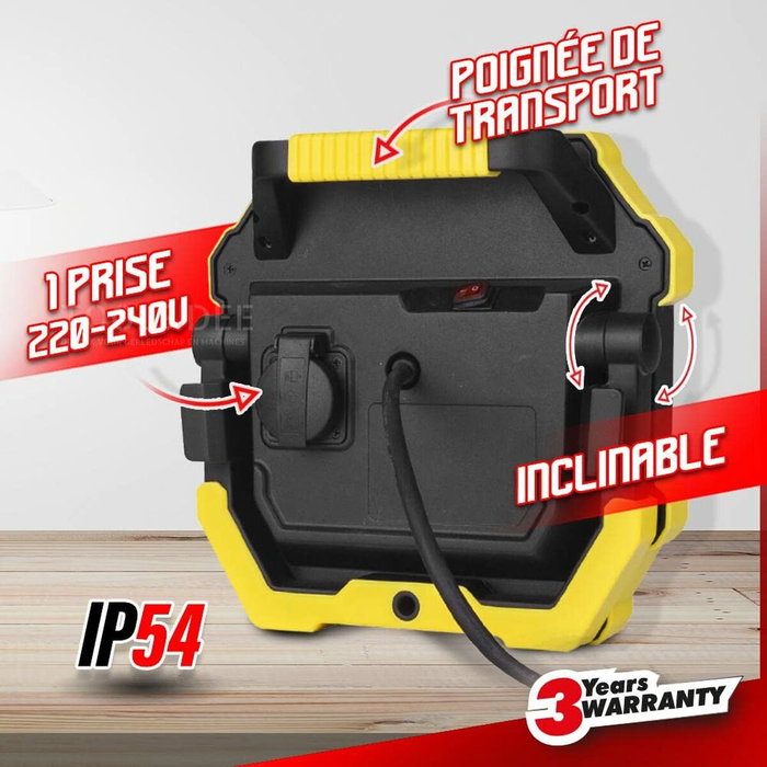 I-Watts Projecteur LED I-SPC40-4300SMD 40 W 4300 lumens Jaune