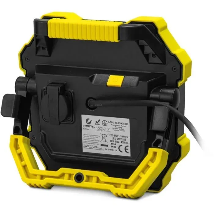 I-Watts I-SPC40-4300SMD Projecteur LED IP54, 40W, 4300 Lumens, 120° d'angle d'éclairage