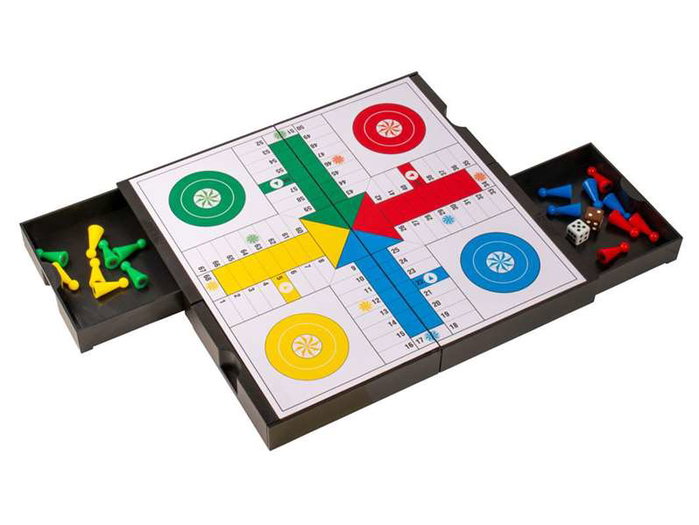 Cayro Jeu de parcheesi et jeu de l'oie magnétique 24,5x23,5 cm, Âge recommandé : 3 ans et plus