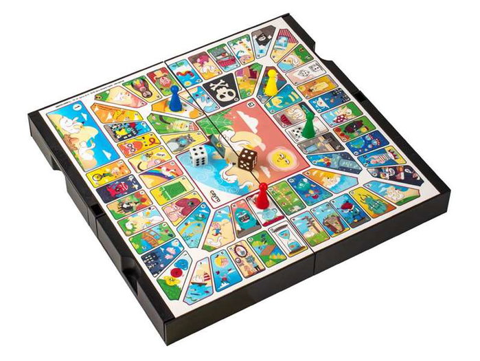 Cayro Jeu de parcheesi et jeu de l'oie magnétique 24,5x23,5 cm, Âge recommandé : 3 ans et plus