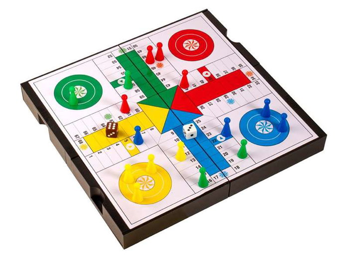 Cayro Jeu de parcheesi et jeu de l'oie magnétique 24,5x23,5 cm, Âge recommandé : 3 ans et plus