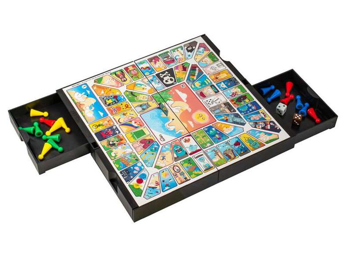 Cayro Jeu de parcheesi et jeu de l'oie magnétique 24,5x23,5 cm, Âge recommandé : 3 ans et plus