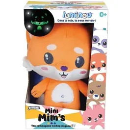 JEMINI - Peluche renard luminescente Luminou mini mim's, 15 cm, fonctionne sans pile et rechargeable à la lumière pour apaiser les enfants