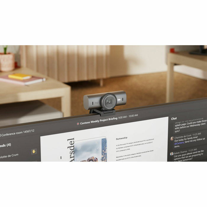 Logitech Webcam MX Brio 705 pour Entreprise, Graphite - 960-001530 - Caméra USB 4K avec Autofocus, HDR et Réduction du Bruit