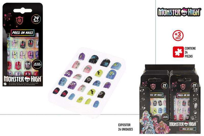 Color Baby - Set de 24 ongles postiches Monster High - Jeu créatif pour enfant à partir de 3 ans