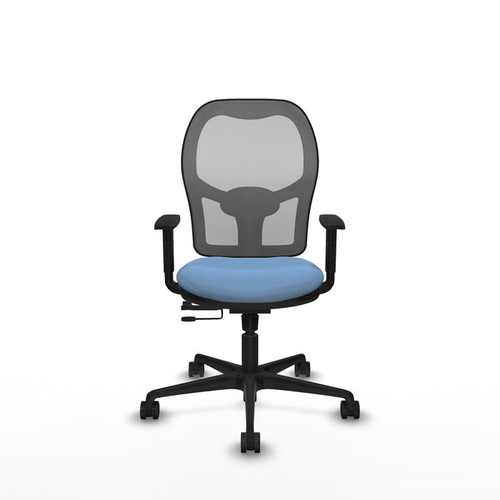 Chaise Jorquera Synchrone/Traslack tissu Bleu ciel Maille Gris Base en nylon noir Accoudoir 1D Sans appui-tête Roulettes 65mm nylon Chaise Jorquera Synchrone/Traslack tissu Bleu ciel Maille Gris Base en nylon noir Accoudoir 1D Sans appui-tête Roulettes 65mm nylon