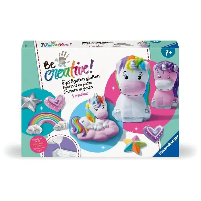 Ravensburger - Be Creative Figurines Licornes, Kit de Loisir Créatif avec 10 Figurines en Plâtre à Réaliser, Décoration, À Partir de 7 Ans Ravensburger - Be Creative Figurines Licornes, Kit de Loisir Créatif avec 10 Figurines en Plâtre à Réaliser, Décoration, À Partir de 7 Ans