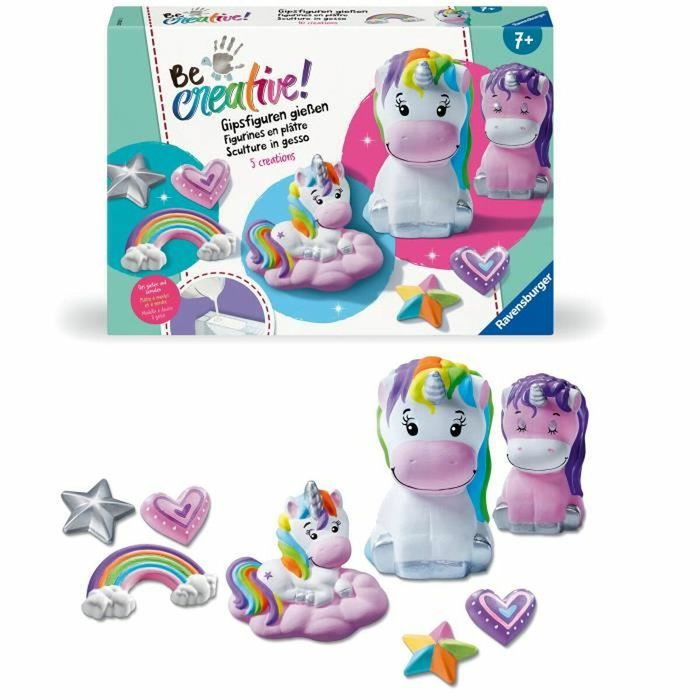 Ravensburger Be Creative Figurines Licornes, 10 objets à réaliser en plâtre