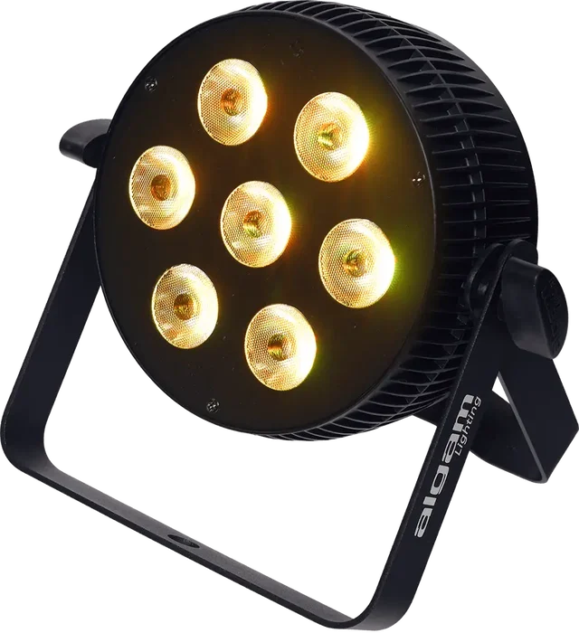 ALGAMLIGHT Foco Proyector LED 7x10W RGBW Slim 4-en-1 avec DMX et télécommande IR
