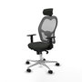 Piqueras y Crespo Chaise de Bureau avec Appui-tête 1D086N2 Noir