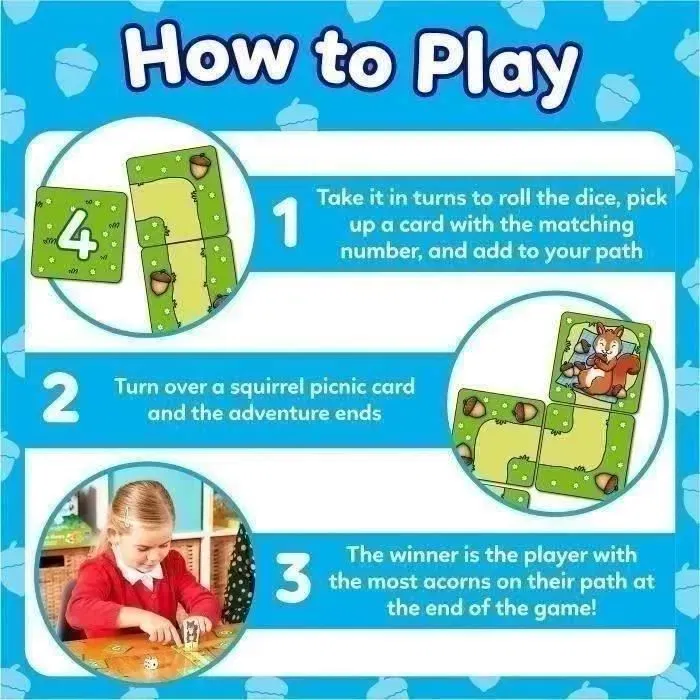 Orchard - Jeu de société 'Jeux de chiffres avec notre ami l'écureuil' - Apprentissage des nombres pour enfants - Jeu éducatif