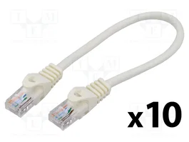 LANBERG Cordon de raccordement Cat 5e U/UTP RJ45 0,25m blanc