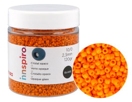 Innspiro Perles de Rocaille en Verre Rond Opaque Orange 2,3 mm 120g