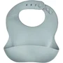 Thermobaby Bavoir en Silicone avec Récupérateur d'Aliments - Pratique, Étanche et Facile à Nettoyer - Gris Charme