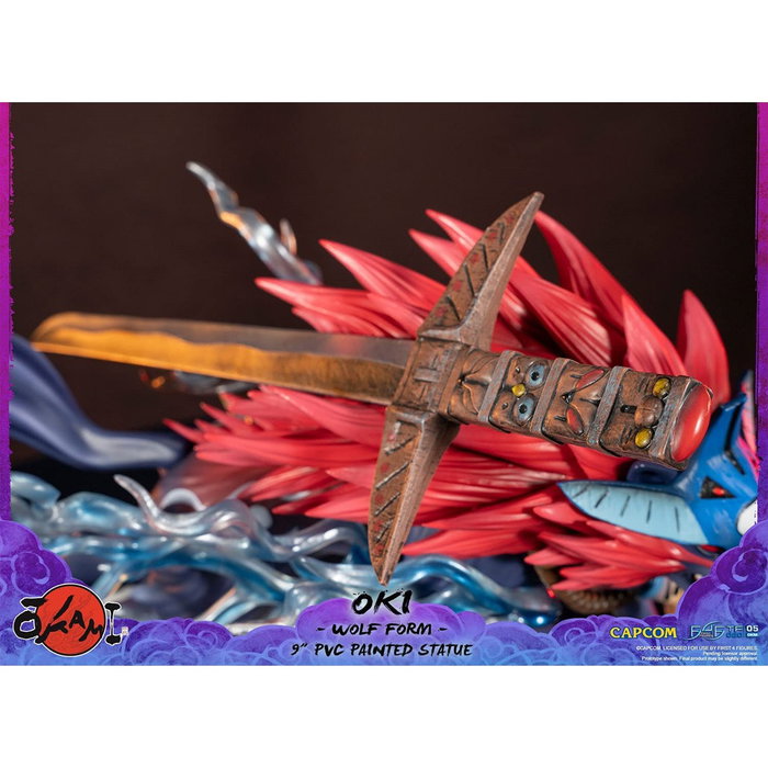 First 4 Figures Figurine PVC Okami Oki Forme Loup avec Base Détaillée