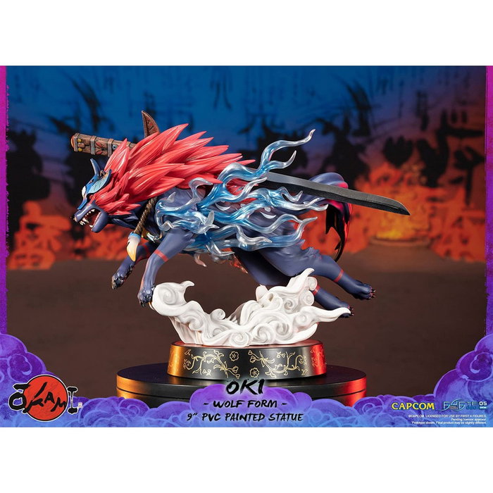 First 4 Figures Figurine PVC Okami Oki Forme Loup avec Base Détaillée